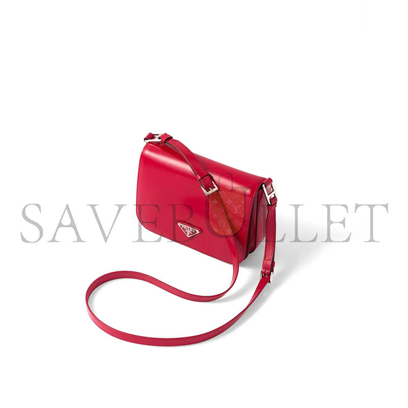 PRADA BRUSHED LEATHER SHOULDER BAG 1BD308 (21*15*6cm)